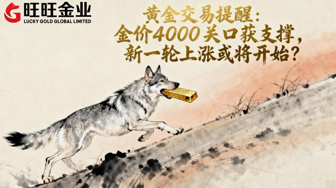黄金交易提醒：金价4000关口获支撑，新一轮上涨或将开始？